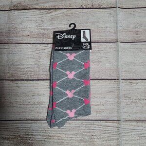Disney Minnie Mouse Crew Socks – Grey - NEW